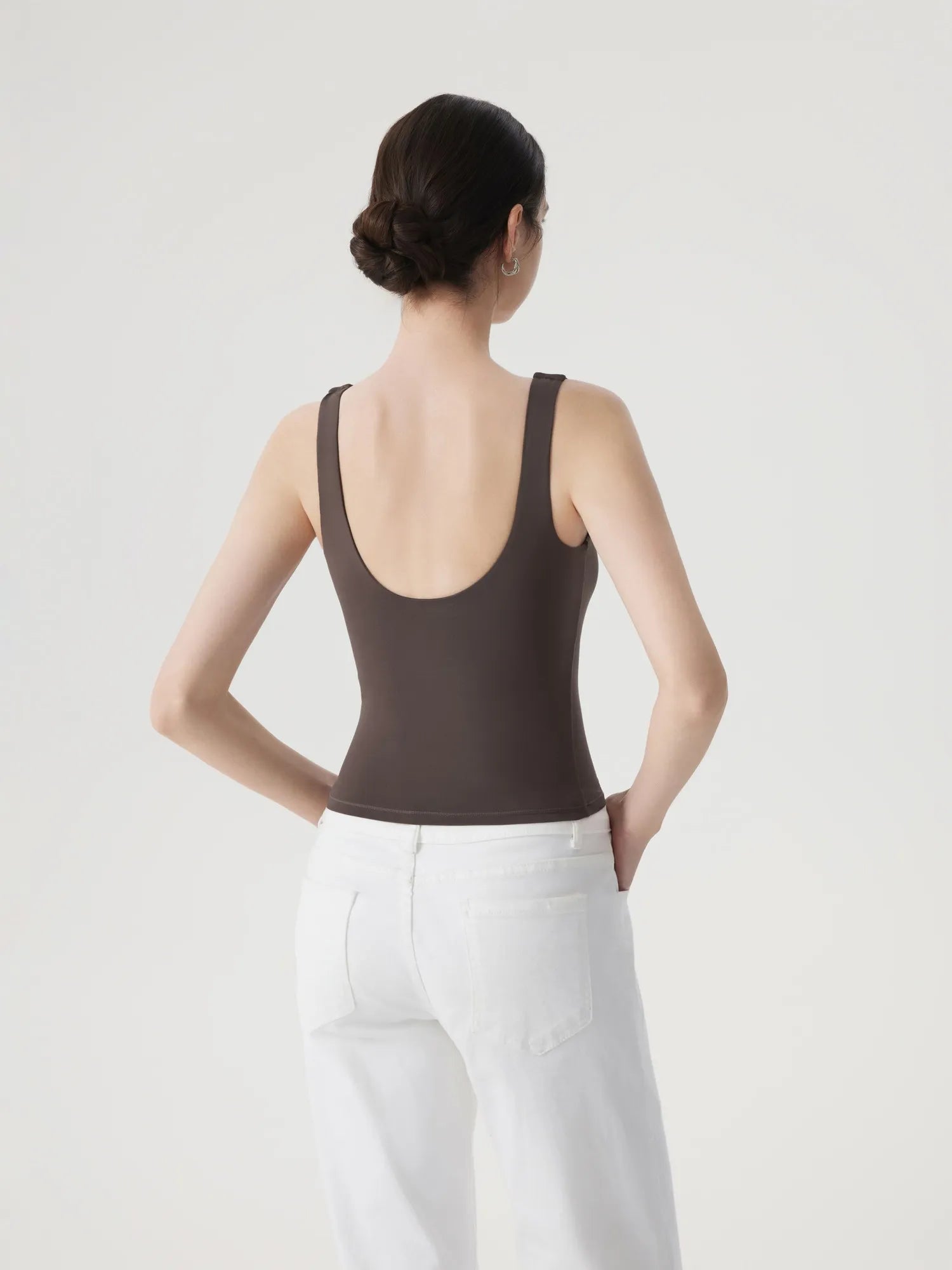Square Neck Double Lined Backless Tank Top-SUUKSESS-SUUKSESS