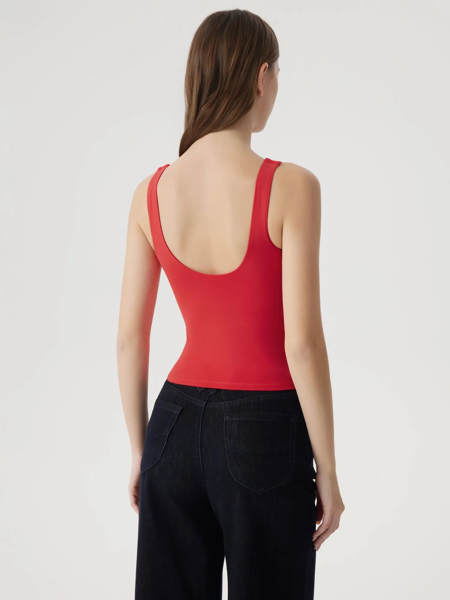 Square Neck Double Lined Backless Tank Top-SUUKSESS-SUUKSESS