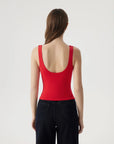 Square Neck Double Lined Backless Tank Top-SUUKSESS-SUUKSESS