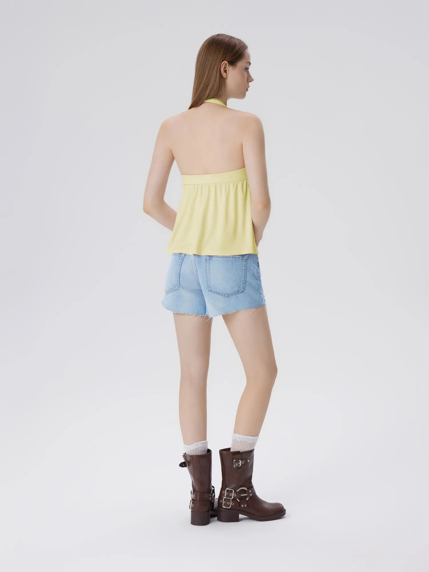 Babydoll Halter Peplum Backless Tank Tops-SUUKSESS-SUUKSESS