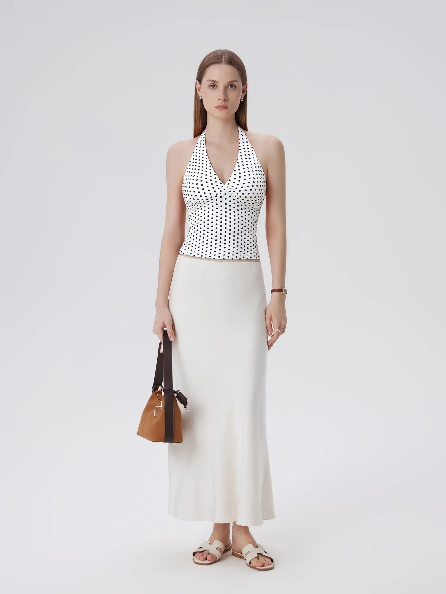 Double Lined V Neck Halter Backless Tank Tops-SUUKSESS-SUUKSESS