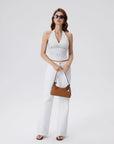 Double Lined V Neck Halter Backless Tank Tops-SUUKSESS-SUUKSESS