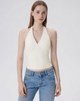 Double Lined V Neck Halter Backless Tank Tops-SUUKSESS-SUUKSESS