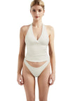 Double Lined V Neck Halter Backless Tank Tops-SUUKSESS-SUUKSESS
