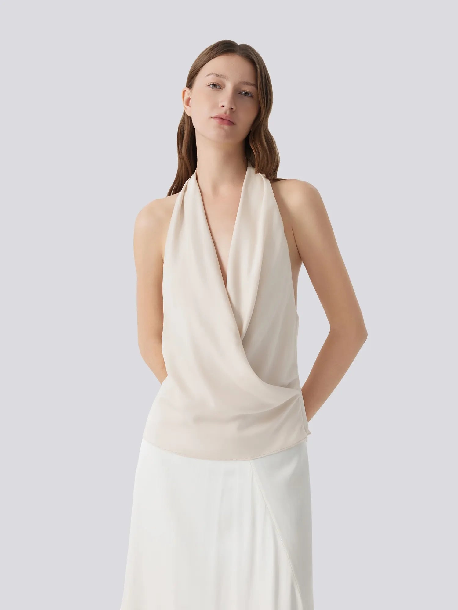 Silk Satin Sexy Backless Halter Top-SUUKSESS-SUUKSESS