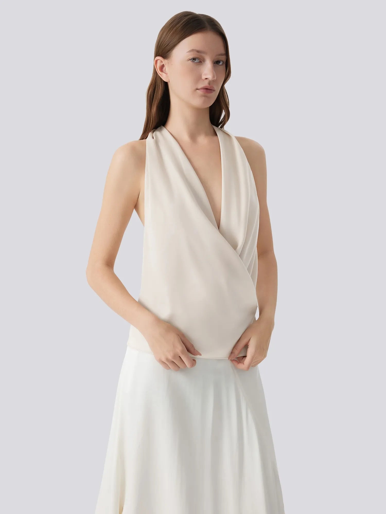 Silk Satin Sexy Backless Halter Top-SUUKSESS-SUUKSESS