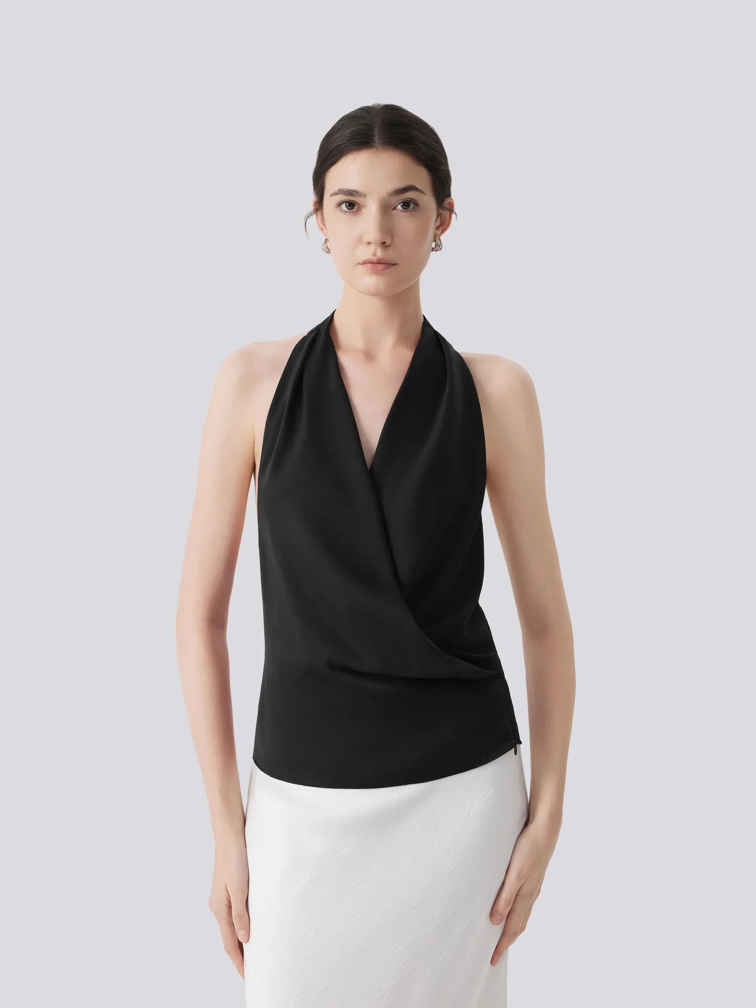 Silk Satin Sexy Backless Halter Top-SUUKSESS-Black-XS-SUUKSESS