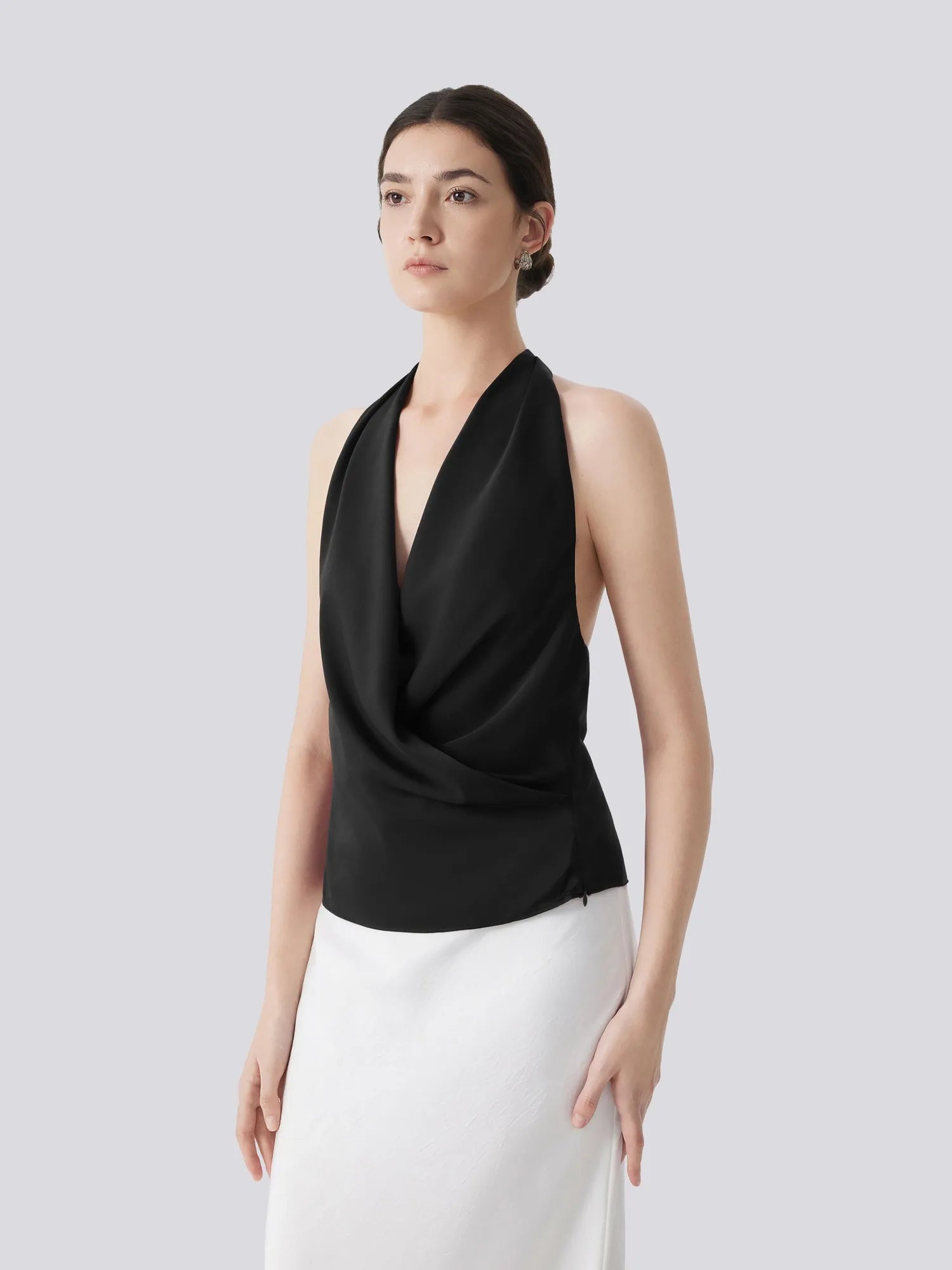 Silk Satin Sexy Backless Halter Top-SUUKSESS-SUUKSESS