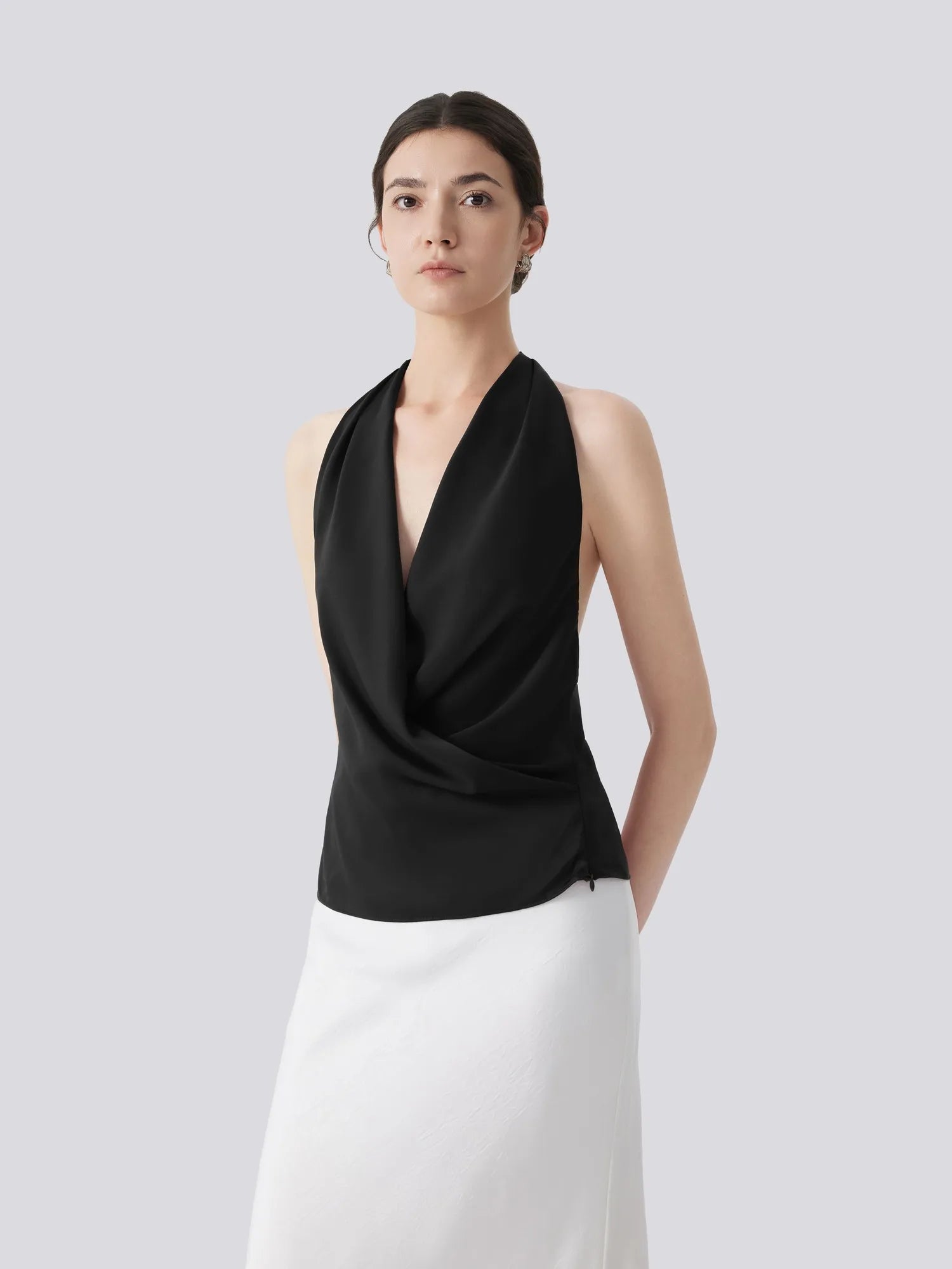 Silk Satin Sexy Backless Halter Top-SUUKSESS-SUUKSESS