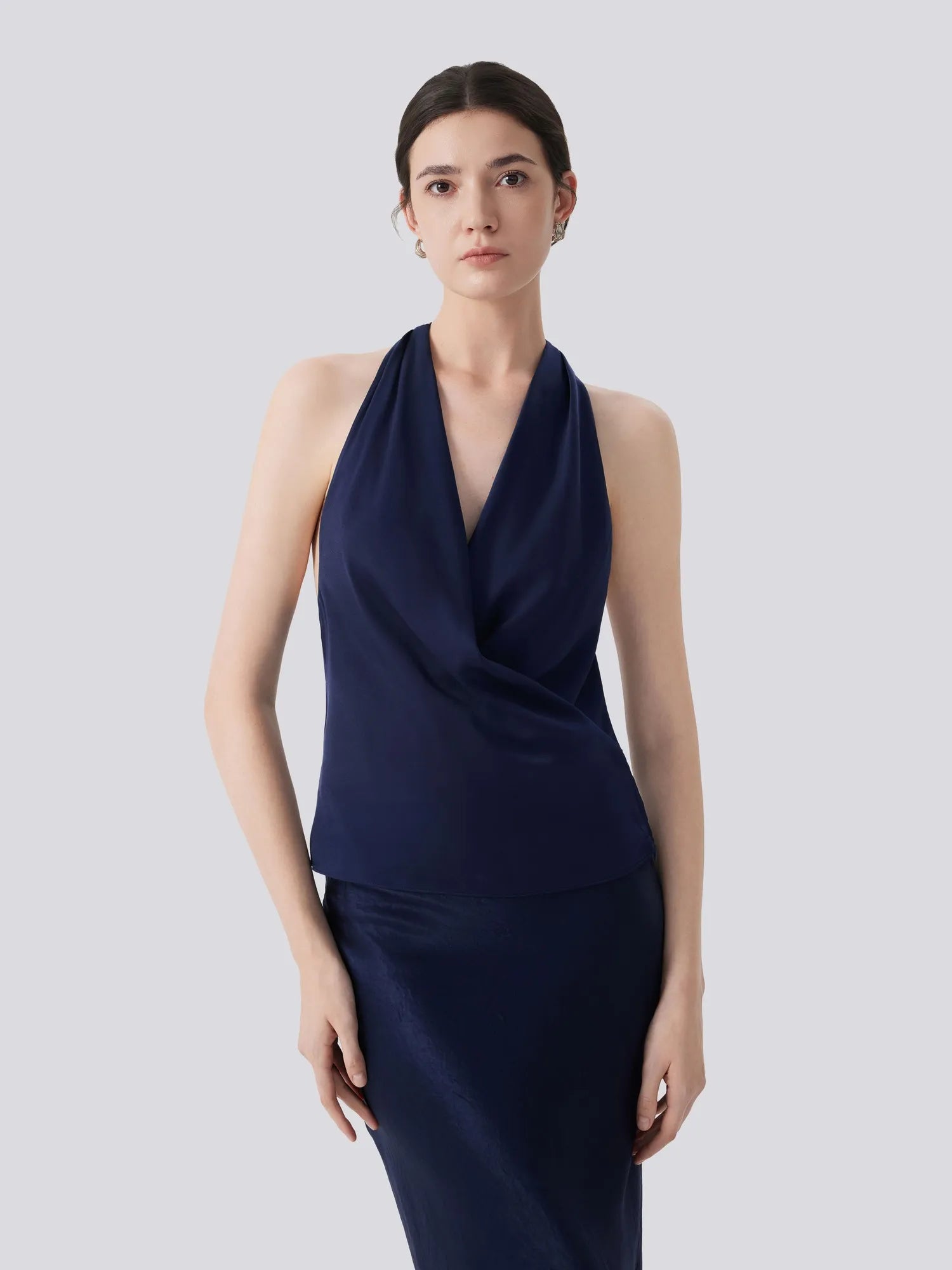 Silk Satin Sexy Backless Halter Top-SUUKSESS-SUUKSESS