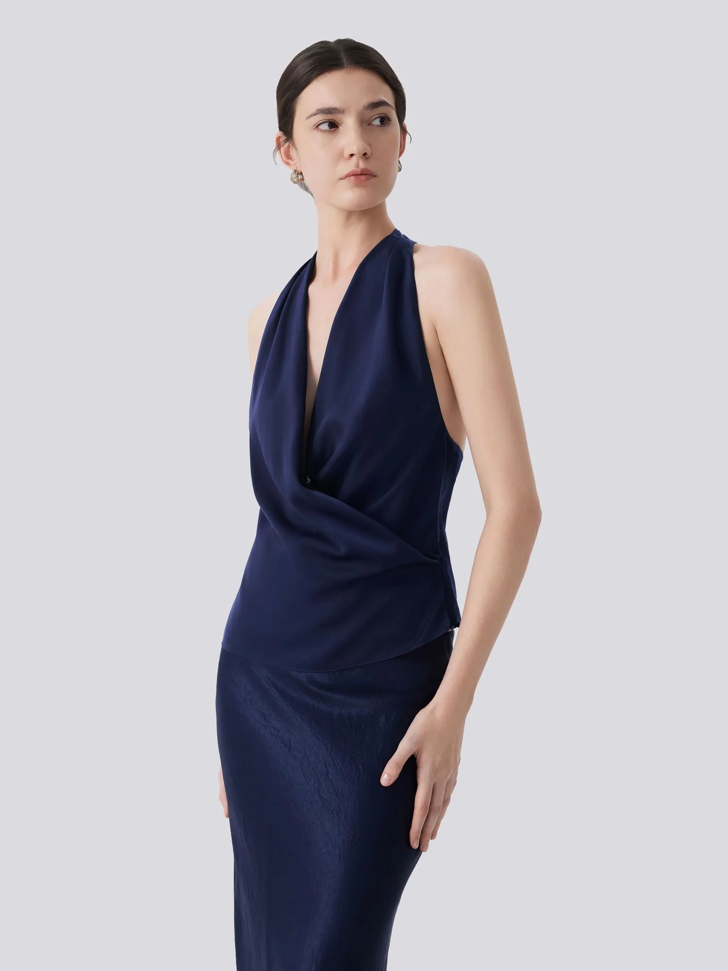 Silk Satin Sexy Backless Halter Top-SUUKSESS-SUUKSESS