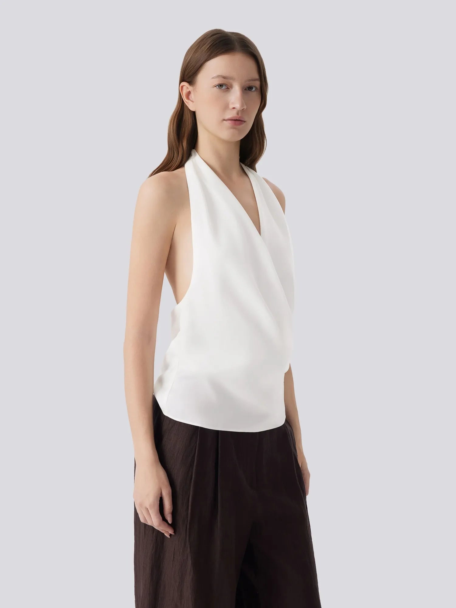 Silk Satin Sexy Backless Halter Top-SUUKSESS-SUUKSESS