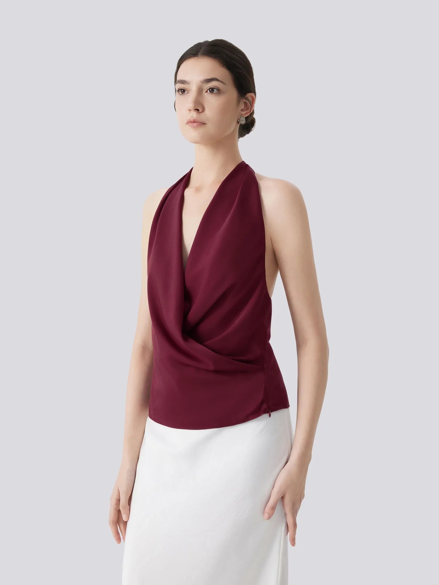 Silk Satin Sexy Backless Halter Top-SUUKSESS-SUUKSESS