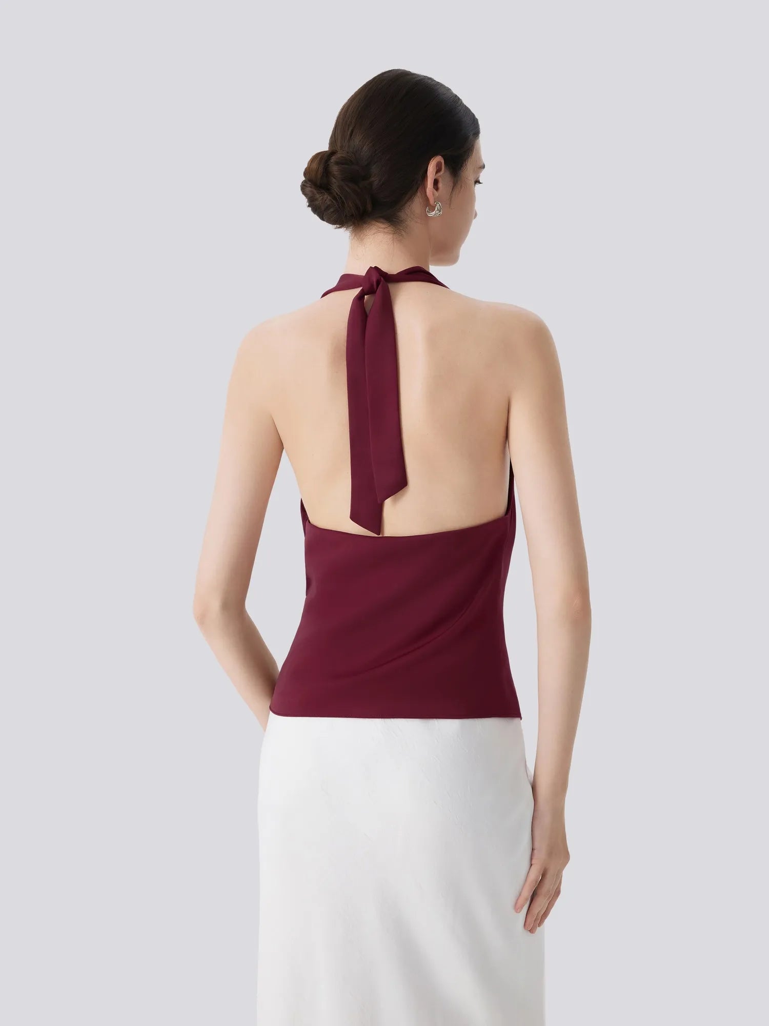 Silk Satin Sexy Backless Halter Top-SUUKSESS-SUUKSESS