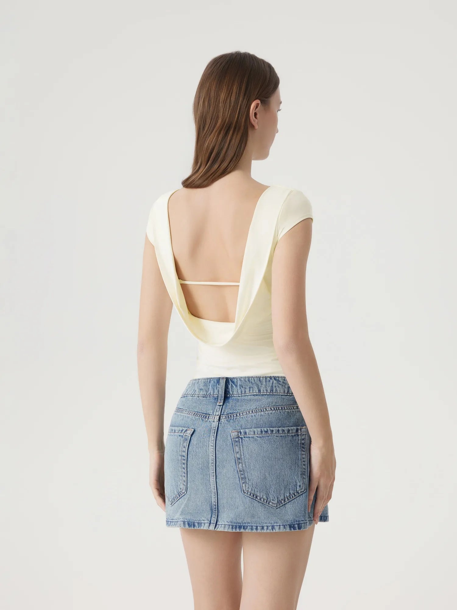 Boat Neck Cowl Backless Tops-SUUKSESS-SUUKSESS