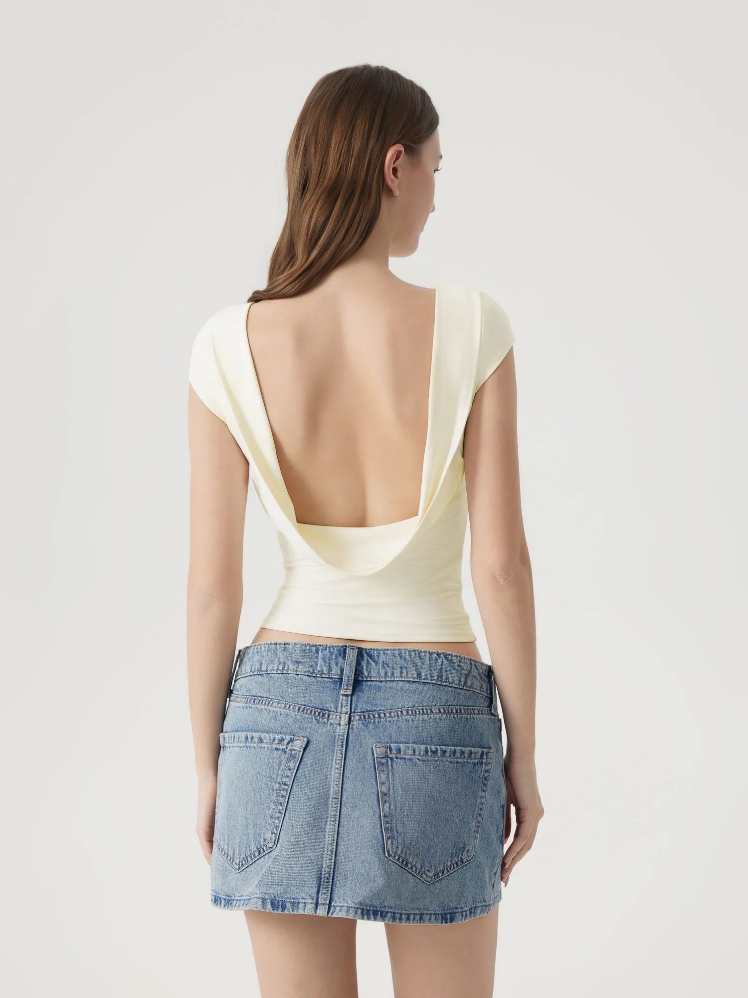 Boat Neck Cowl Backless Tops-SUUKSESS-SUUKSESS