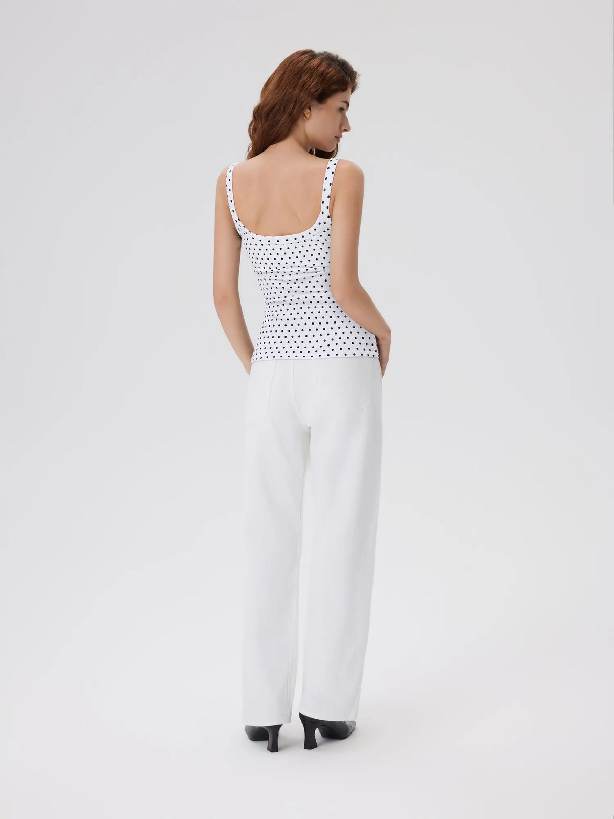Cotton Rib Square Padded Tank Tops