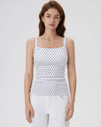 Cotton Rib Square Padded Tank Tops