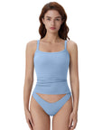 Cotton Rib Square Padded Tank Tops