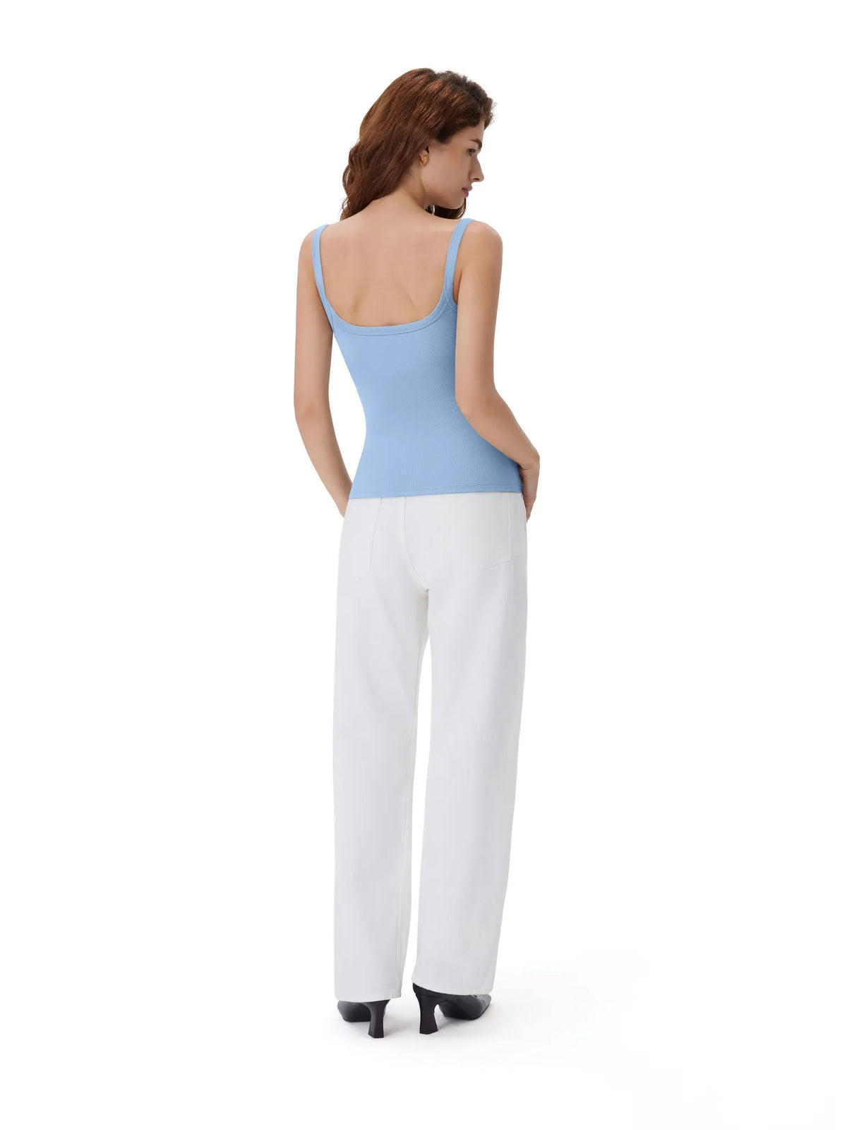 Cotton Rib Square Padded Tank Tops
