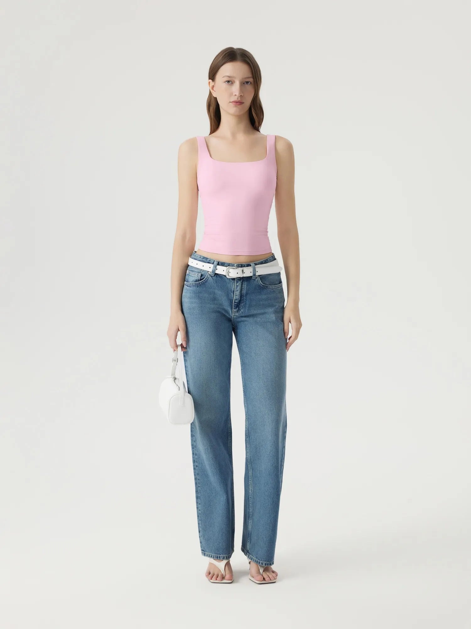 Square Neck Double Lined Backless Tank Top-SUUKSESS-SUUKSESS