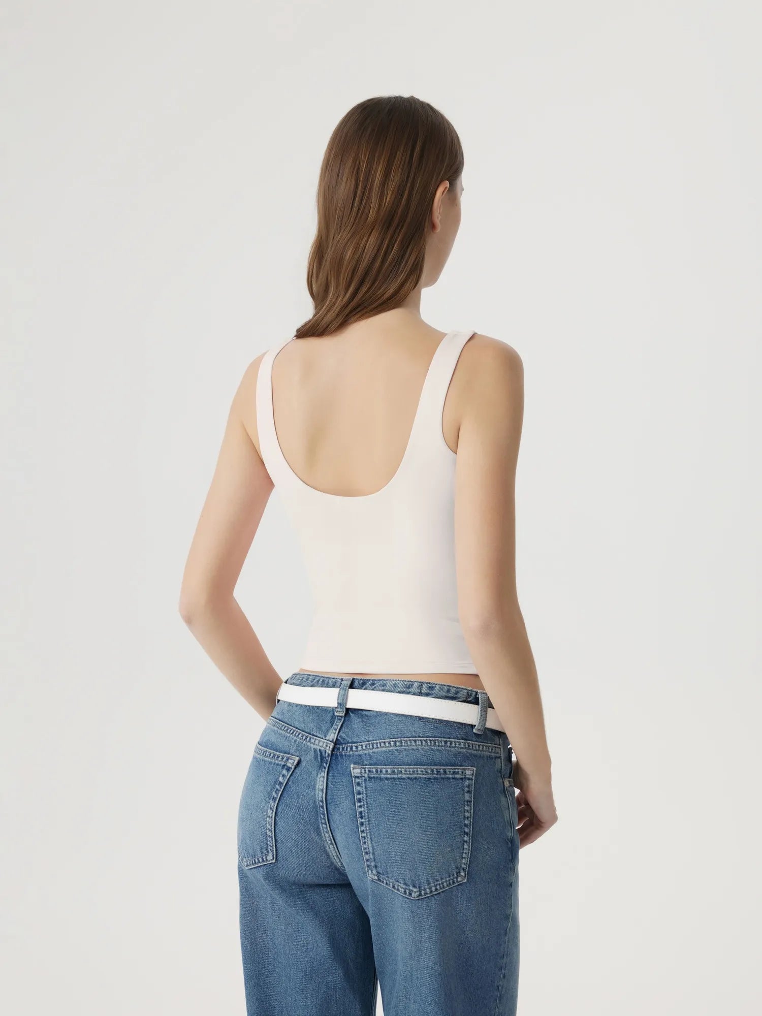Square Neck Double Lined Backless Tank Top-SUUKSESS-SUUKSESS