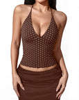 Halter V neck Tank Top