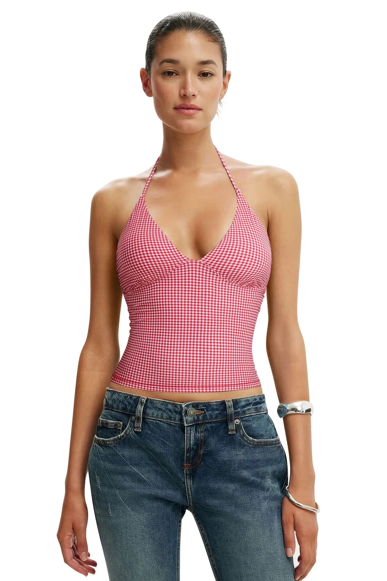 Halter V neck Tank Top