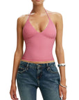 Halter V neck Tank Top