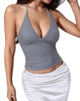 Halter V neck Tank Top