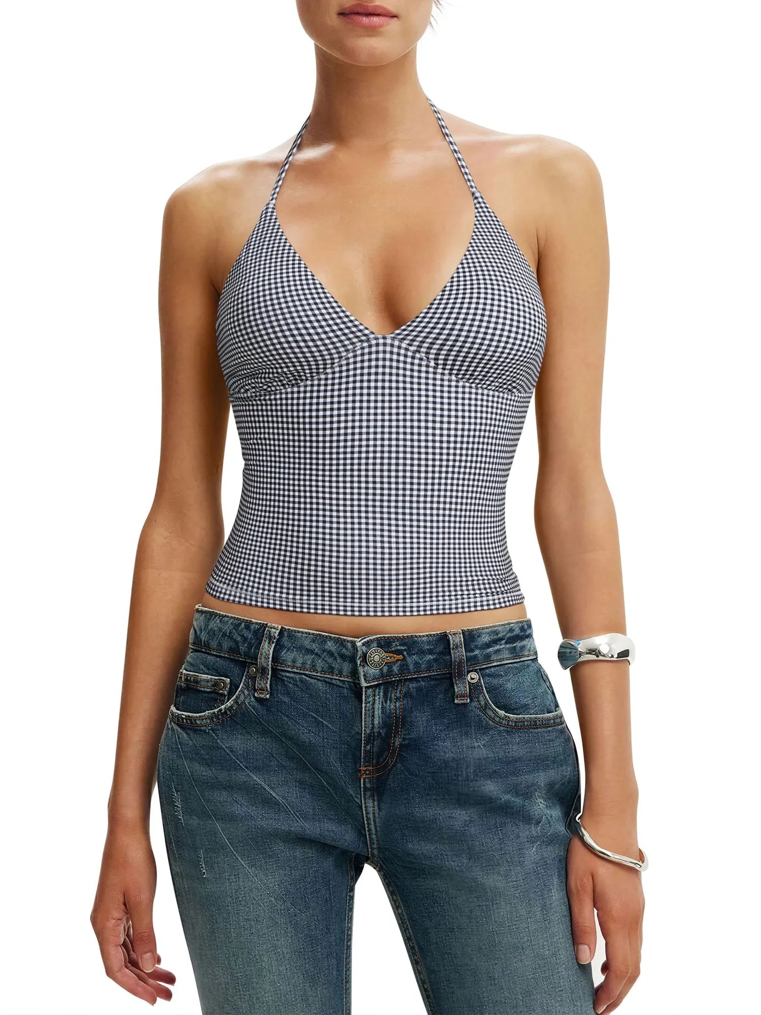 Halter V neck Tank Top