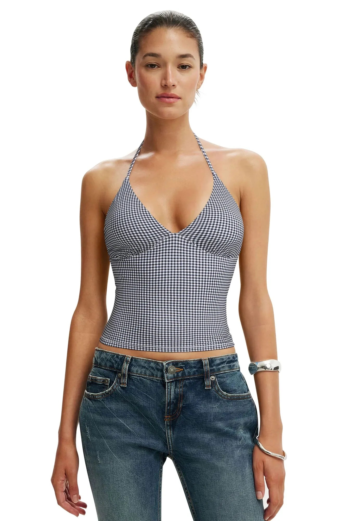 Halter V neck Tank Top