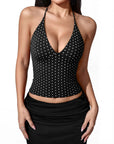 Halter V neck Tank Top