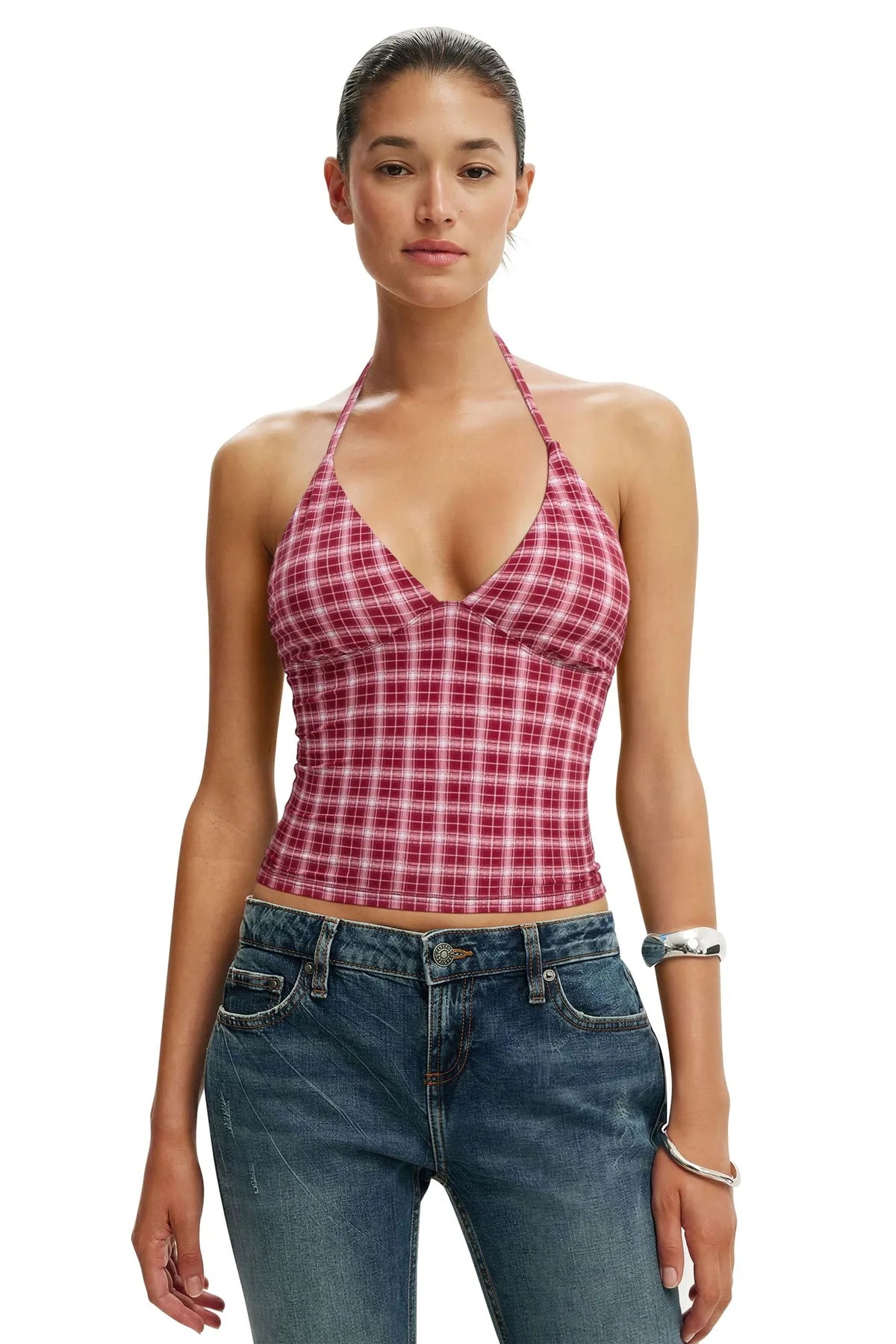 Halter V neck Tank Top