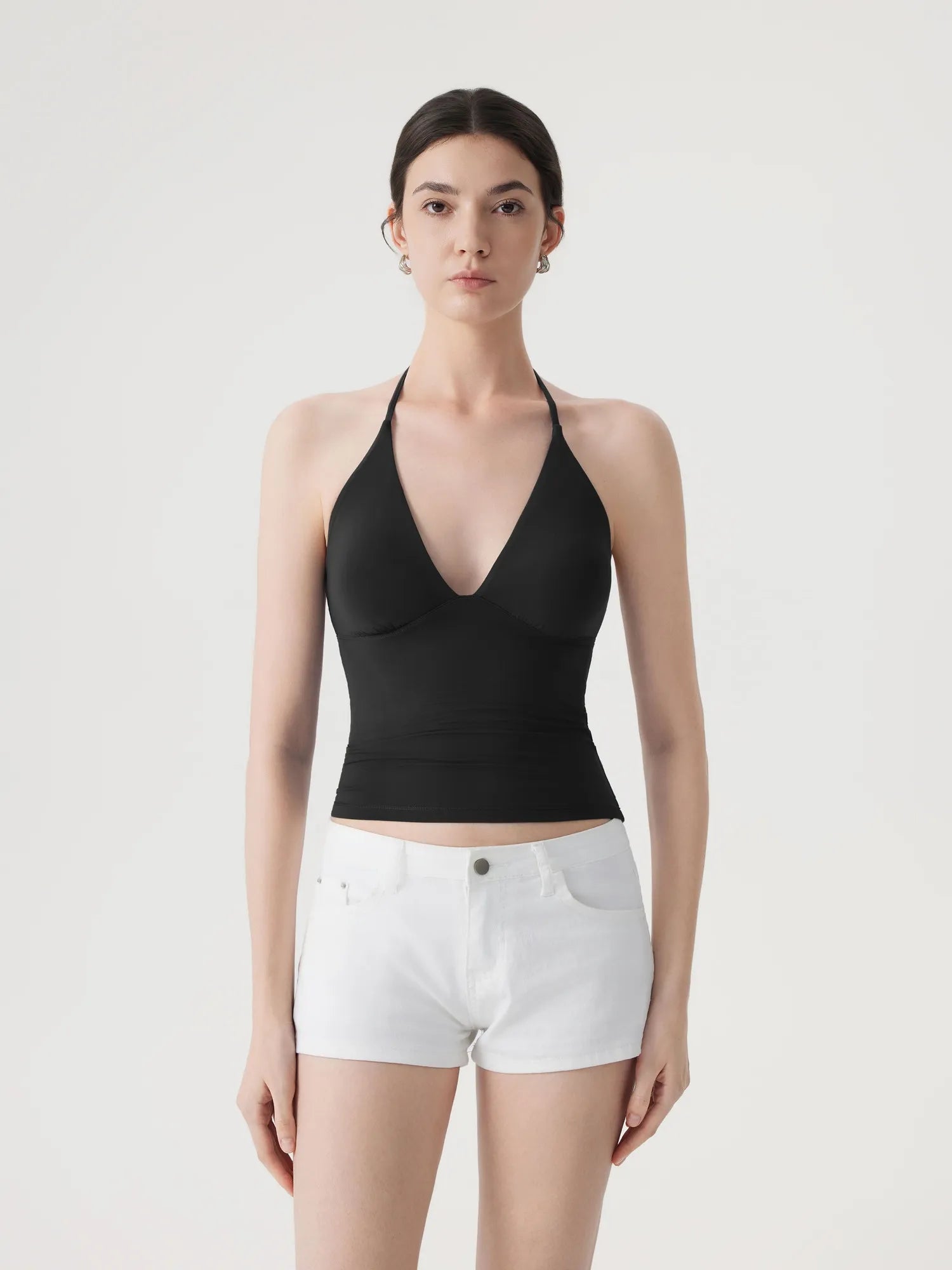 Halter V neck Tank Top-SUUKSESS-SUUKSESS