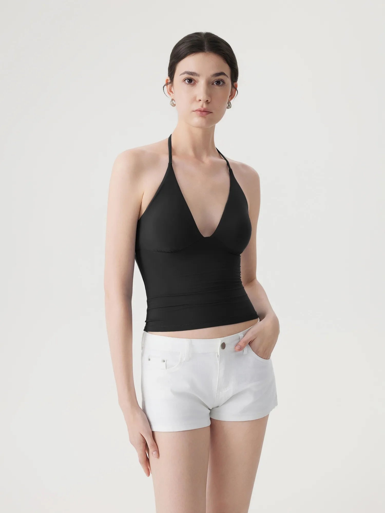 Halter V neck Tank Top-SUUKSESS-SUUKSESS