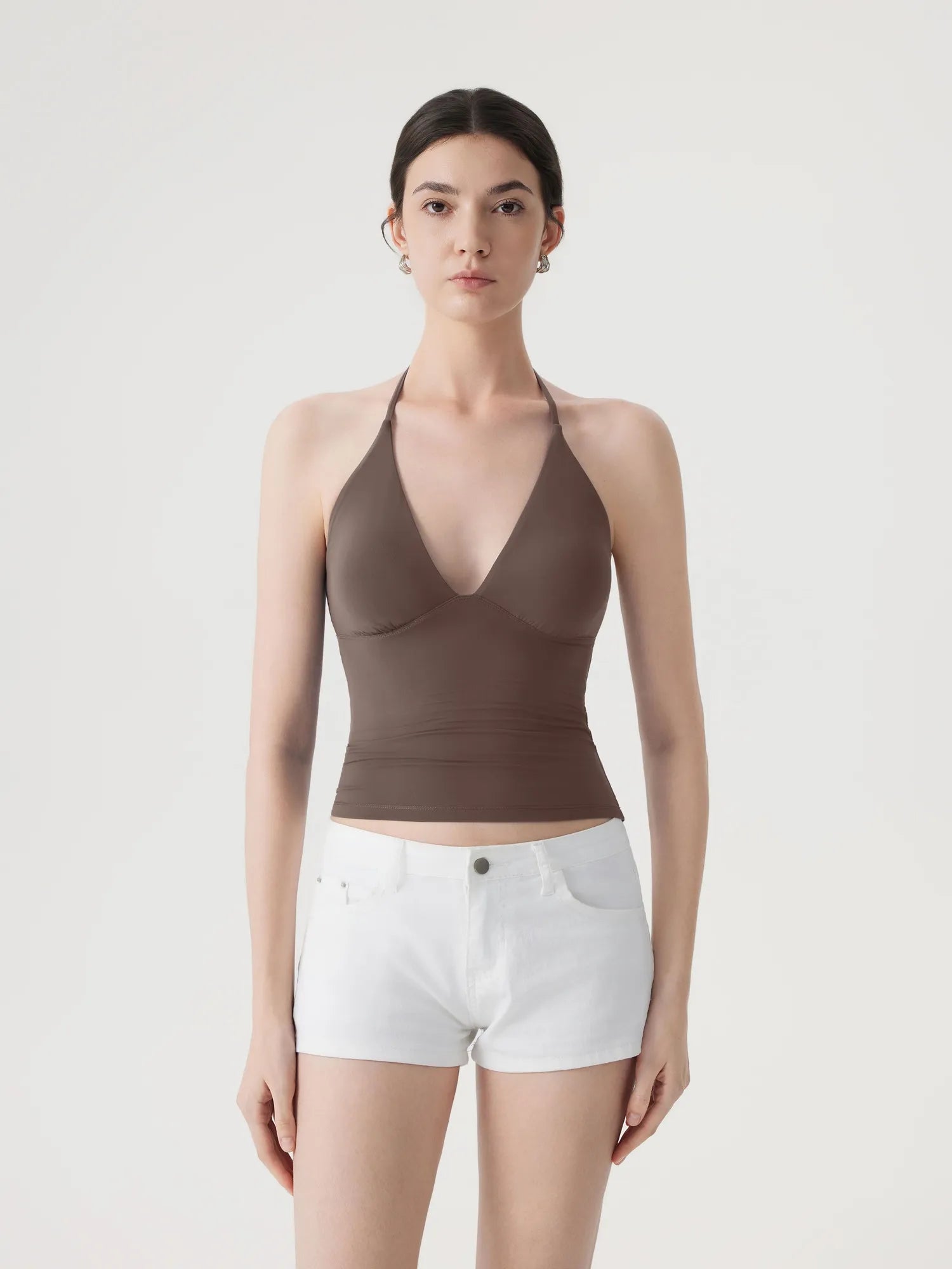 Halter V neck Tank Top-SUUKSESS-SUUKSESS