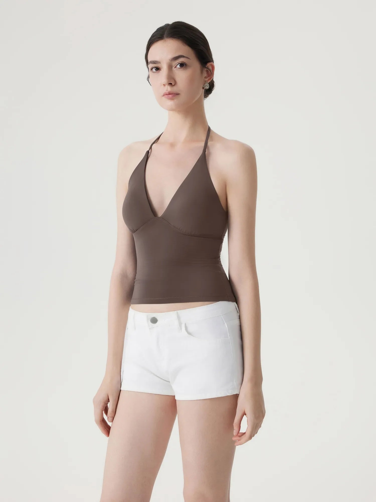 Halter V neck Tank Top-SUUKSESS-SUUKSESS