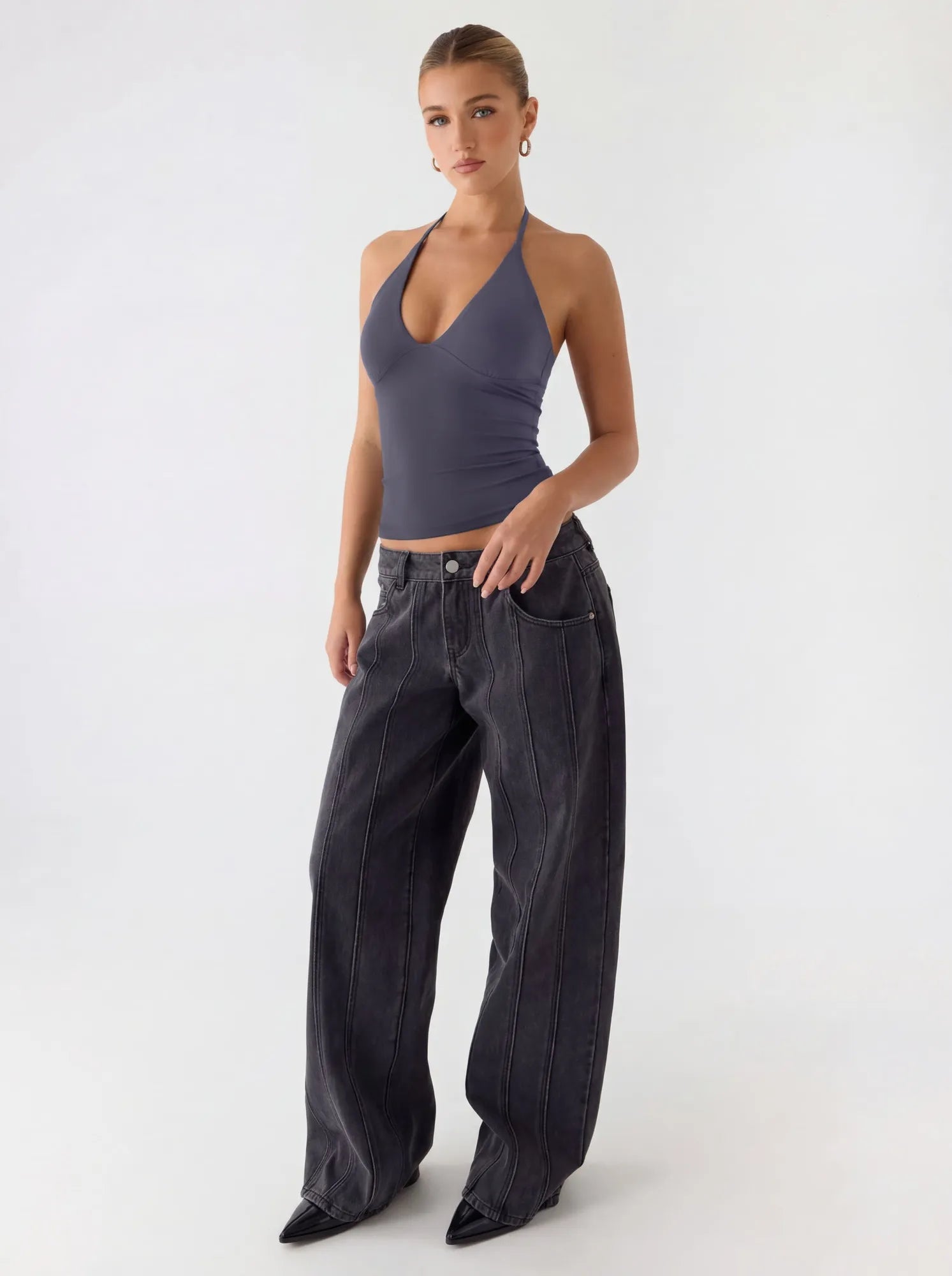 Halter V neck Tank Top