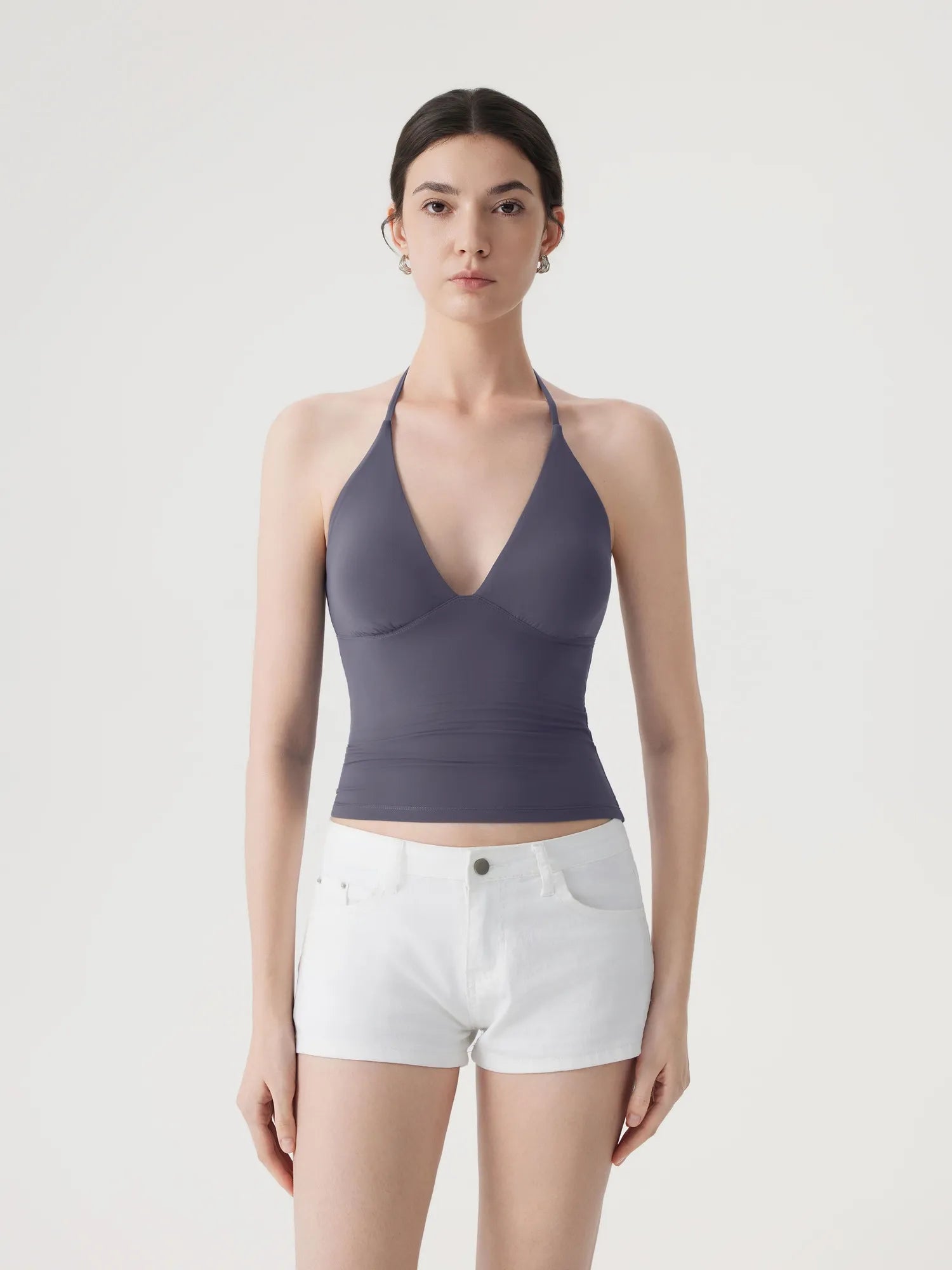 Halter V neck Tank Top-SUUKSESS-SUUKSESS