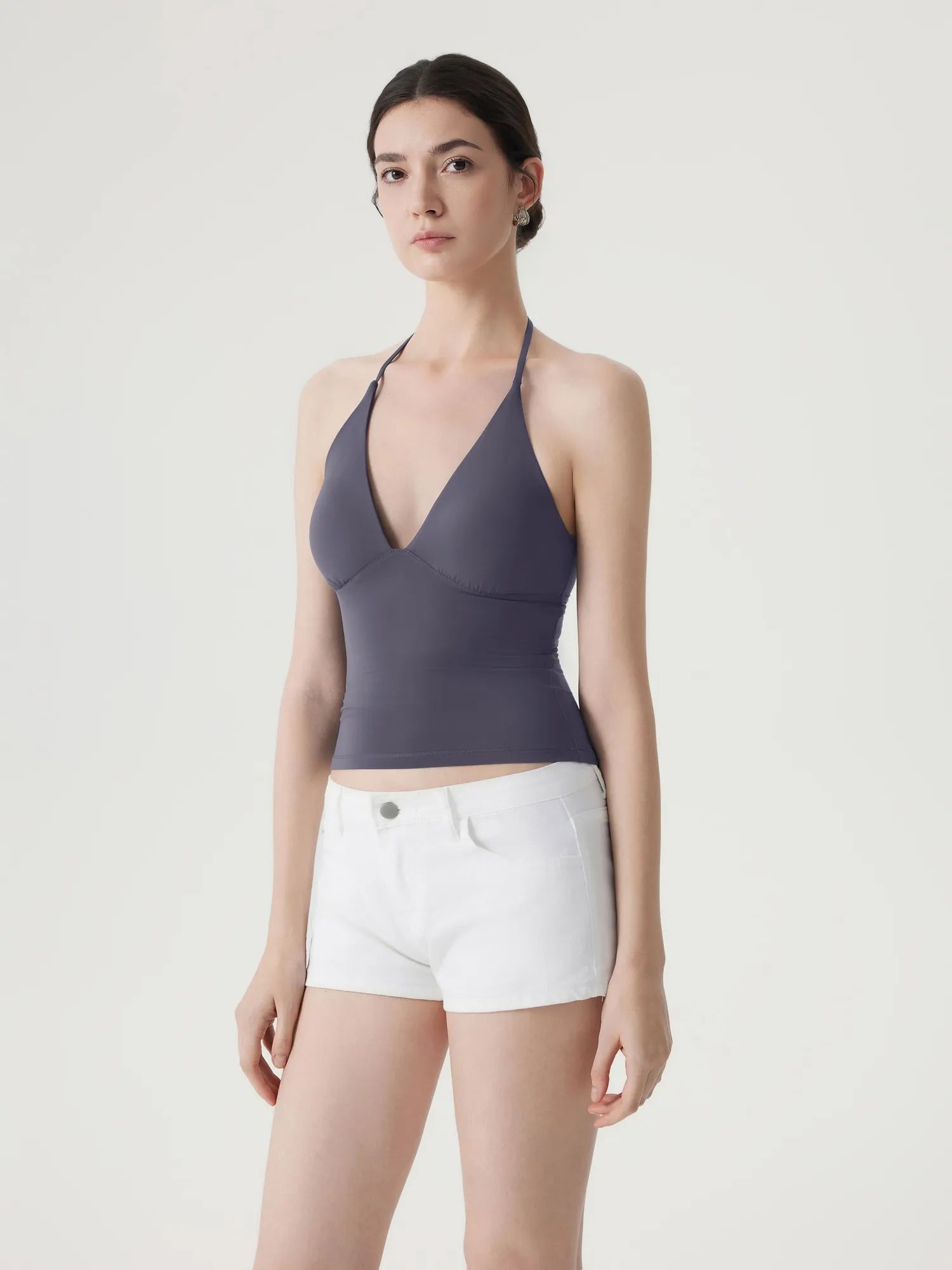 Halter V neck Tank Top-SUUKSESS-SUUKSESS