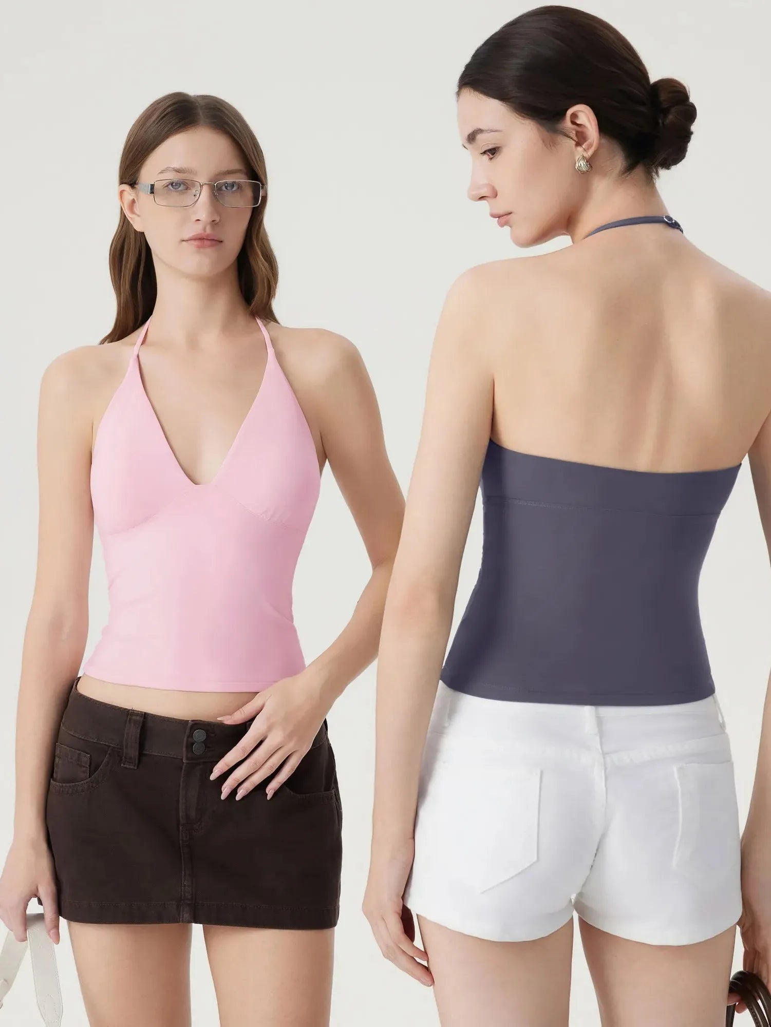 Halter V neck Tank Top-SUUKSESS-SUUKSESS