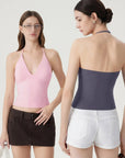 Halter V neck Tank Top-SUUKSESS-SUUKSESS