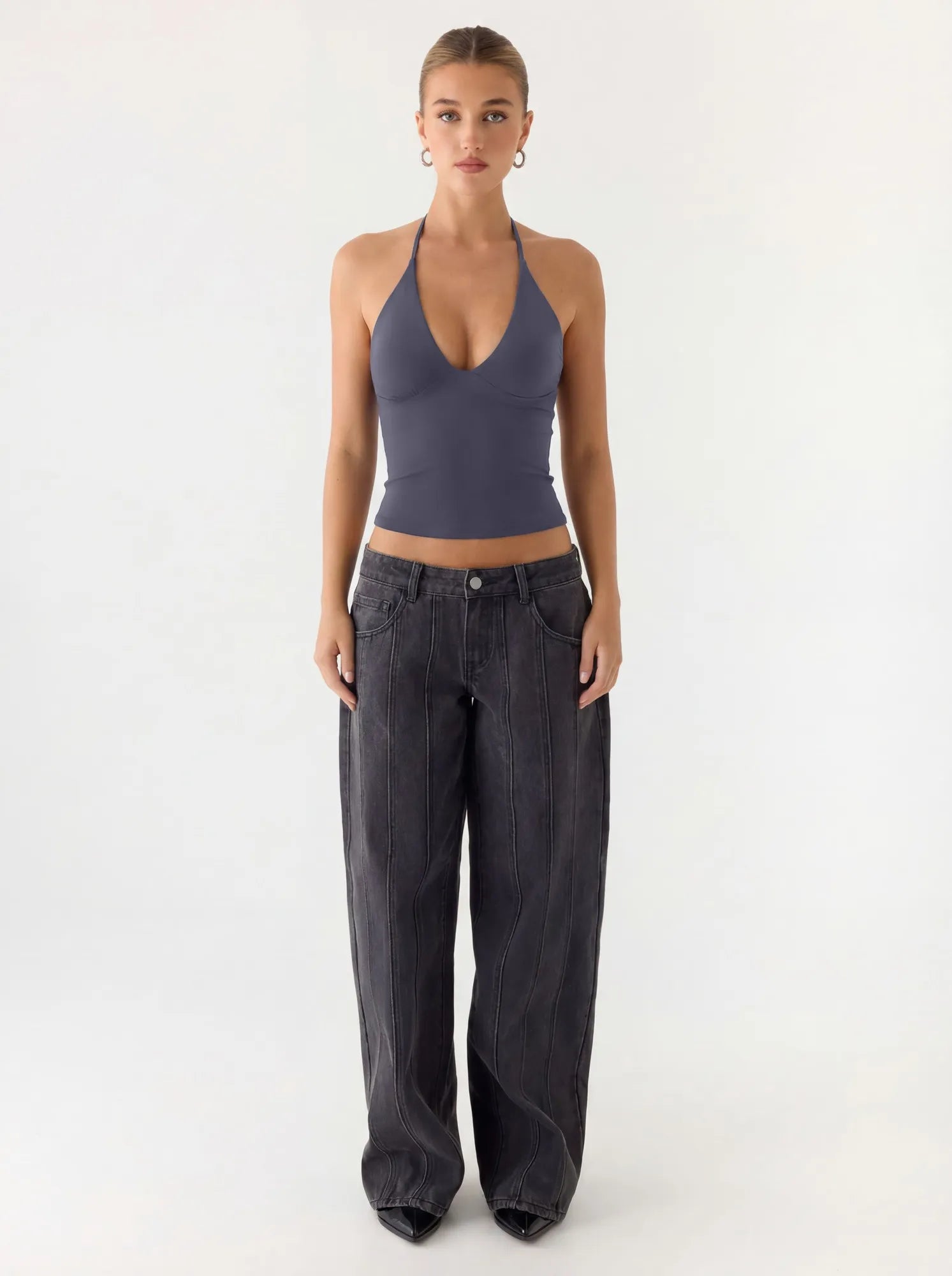 Halter V neck Tank Top