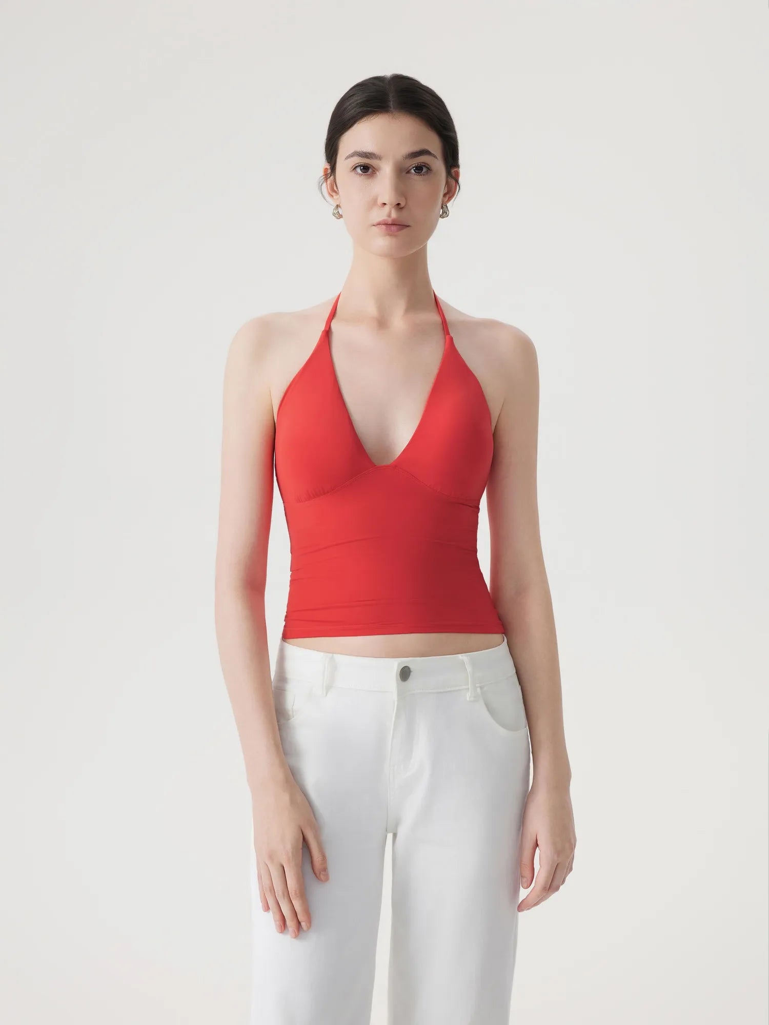 Halter V neck Tank Top-SUUKSESS-SUUKSESS