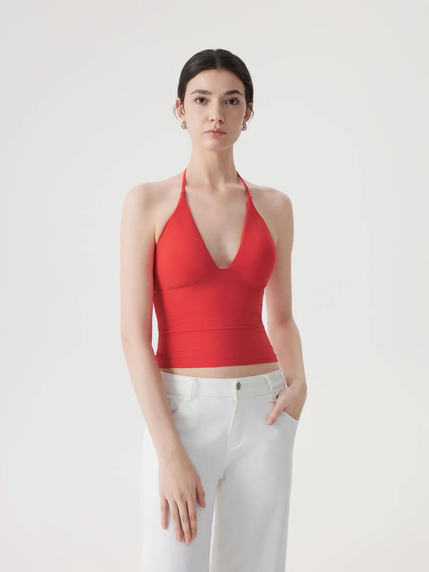 Halter V neck Tank Top-SUUKSESS-SUUKSESS