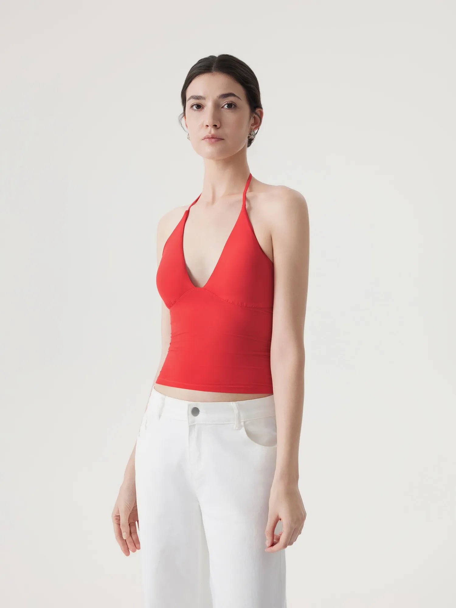 Halter V neck Tank Top-SUUKSESS-SUUKSESS