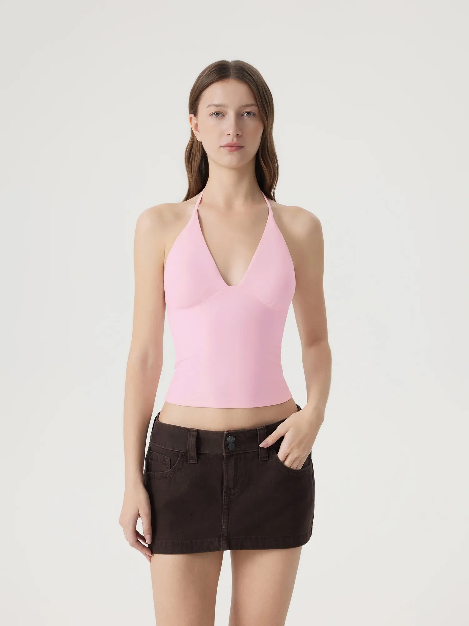 Halter V neck Tank Top-SUUKSESS-SUUKSESS