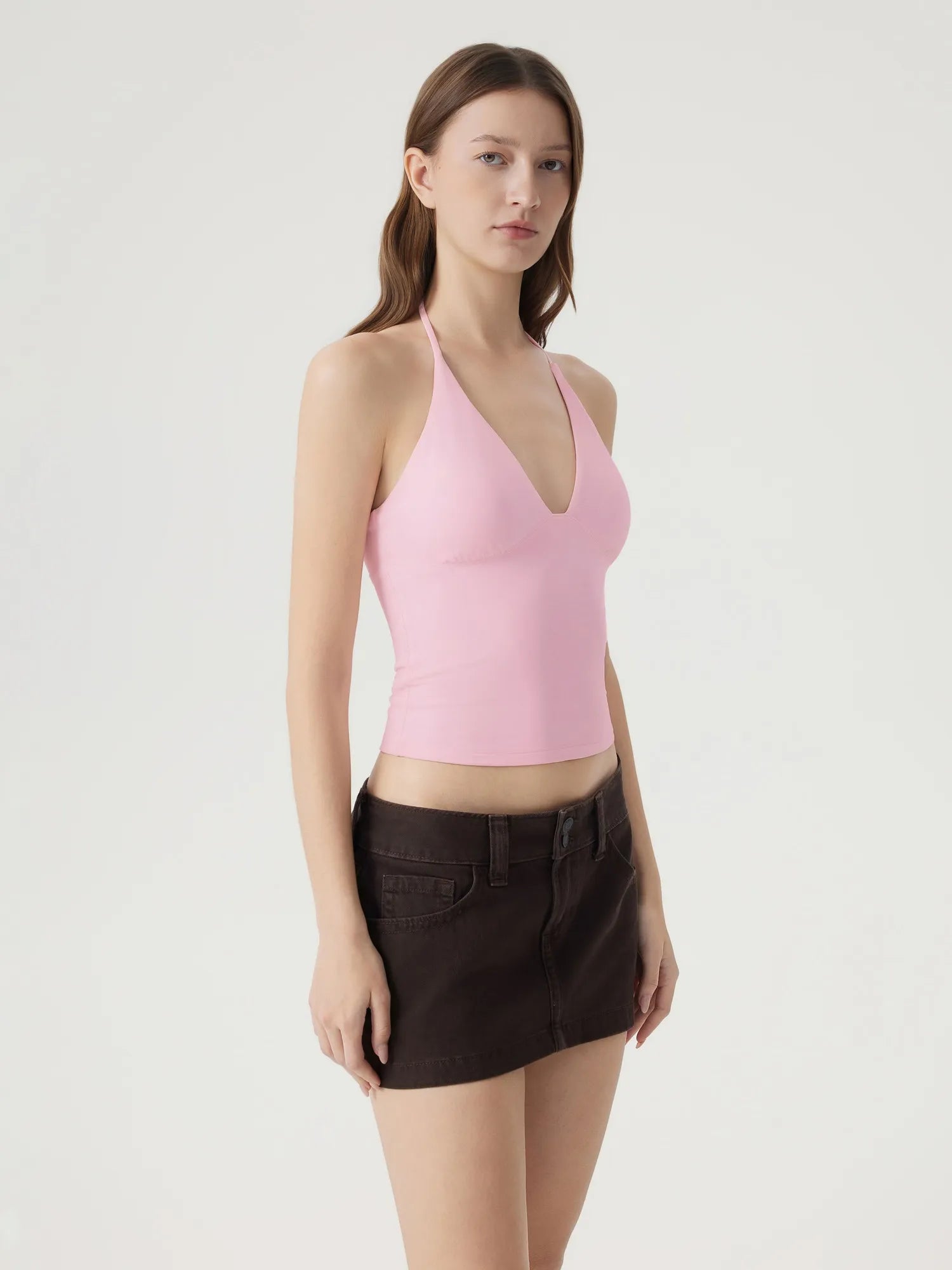 Halter V neck Tank Top-SUUKSESS-SUUKSESS