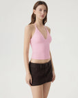 Halter V neck Tank Top-SUUKSESS-SUUKSESS
